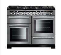 Rangemaster Encore Deluxe EDL110DFFSS/C 110cm Wide Stainless Steel Dual Fuel Freestanding Range Cooker - Chrome Trim