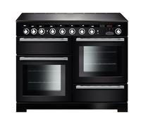 Rangemaster Encore Deluxe EDL110EIBL/C 110cm Wide Black Induction Freestanding Range Cooker - Chrome Trim