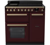 Rangemaster ESDL90EIPBOR/AB1 Estel Deluxe 90cm Induction Bordeaux/Antique Brass