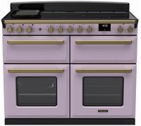 Rangemaster Estel Deluxe ESDLB110EIPHTH/AB1 110cm Electric Range Cooker with Induction Hob - Heather / Antique Brass - A Rated, Purple
