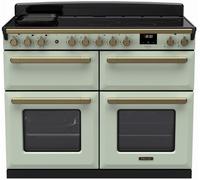 Rangemaster Estel Deluxe ESDLB110EIPMNT/AB1 110cm Electric Range Cooker with Induction Hob - Mint / Antique Brass - A Rated, Green