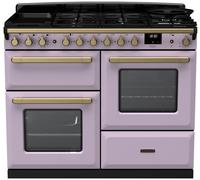 Rangemaster Estel Deluxe 110cm Dual Fuel Range Cooker - Heather / Antique Brass - A/A Rated