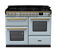 Rangemaster ESDLO110DFPMSB/AB1 Estel Deluxe 110cm Dual Fuel Misty Blue/Antique Brass