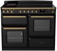 Rangemaster Estel Deluxe ESDLO110EIPGBL/AB1 110cm Electric Range Cooker with Induction Hob - Black / Antique Brass - A Rated