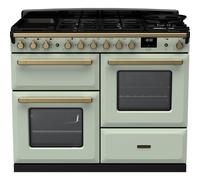 Rangemaster Estel Deluxe 110cm Dual Fuel Range Cooker - Mint / Antique Brass - A/A Rated