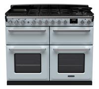 Rangemaster Estel Deluxe 110cm Dual Fuel Range Cooker - Misty Blue / Chrome - A