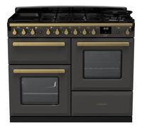 Rangemaster Estel Deluxe 110cm Dual Fuel Range Cooker - Slate / Antique Brass - A/A Rated