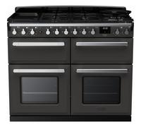 Rangemaster Estel Deluxe 110cm Dual Fuel Range Cooker - Slate/Chrome, A/A Rated