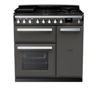 Rangemaster Estel Deluxe 90cm Dual Fuel Range Cooker - Slate + Chrome