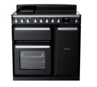 Rangemaster Estel Deluxe 90cm Induction Range Cooker - Gloss Black + Chrome