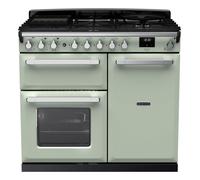 Rangemaster Estel Deluxe ESDL100DFPMNT/CM1 90cm Wide Mint Dual Fuel Freestanding Range Cooker - Chrome Trim