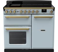 Rangemaster Estel Deluxe 100cm Electric Range Cooker with Induction Hob - Misty Blue / Chrome - A