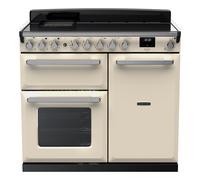 Rangemaster Estel Deluxe ESDL100EIPPCR/CM1 100cm Wide Pale Cream Induction Freestanding Range Cooker - Chrome Trim