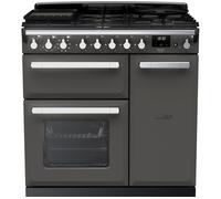 RANGEMASTER Estel Deluxe ESDL90DFPSLT/CM1 90 cm Dual Fuel Range Cooker - Slate & Chrome, Silver/Grey,Black