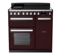 Rangemaster Estel Deluxe ESDL90EIPBOR/CM1 90cm Wide Bordeaux Induction Freestanding Range Cooker - Chrome Trim