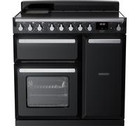 Rangemaster Estel Deluxe ESDL90EIPGBL/CM1 90cm Electric Range Cooker with Induction Hob - Black / Chrome - A/A Rated
