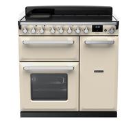 Rangemaster Estel Deluxe ESDL90EIPPCR/CM1 90cm Wide Pale Cream Induction Freestanding Range Cooker - Chrome Trim