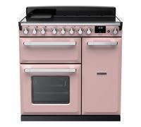 Rangemaster Estel Deluxe ESDL90EIPPPK/CM1 90cm Wide Pale Pink Induction Freestanding Range Cooker - Chrome Trim