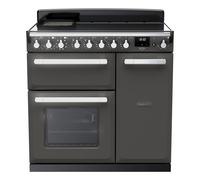 Rangemaster Estel Deluxe ESDL90EIPSLT/CM1 90cm Wide Slate Induction Freestanding Range Cooker - Chrome Trim