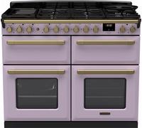 Rangemaster Estel Deluxe ESDLB110DFPHTH/AB1 110cm Dual Fuel Range Cooker - Heather / Antique Brass - A/A Rated