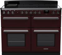 Rangemaster Estel Deluxe ESDLB110EIPBOR/CM1 110cm wide Electric Range Cooker with Induction Hob - Bordeaux / Chrome Red
