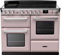 Rangemaster Estel Deluxe ESDLO110EIPPPK/CM1 110cm wide Electric Range Cooker with Induction Hob - Pale Pink / Chrome Pink