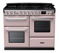 Rangemaster Estel Deluxe Offset Cavity ESDLO110DFPPPK/CM1 110cm Wide Pale Pink Dual Fuel Freestanding Range Cooker - Chrome Trim