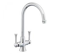 Rangemaster Estuary Dual Lever Kitchen Mixer Tap - Polished Chrome