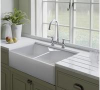Rangemaster Classic Double Bowl White Ceramic Belfast Kitchen Sink