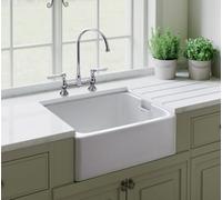 Rangemaster Farmhouse Belfast 1.0 Bowl White Ceramic Kitchen Sink