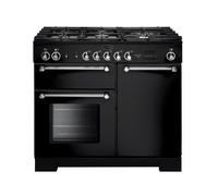 Rangemaster KCH100DFFBL/C Kitchener Black / Chrome 100cm Dual Fuel Range Cooker A