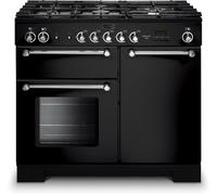 Rangemaster KCH100NGFBL/C Kitchener Black / Chrome 100cm Gas Range Cooker 111940