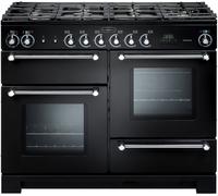 Rangemaster Kitchener KCH110NGFBL/C 110cm Gas Range Cooker - Black/Chrome 116690