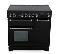 Rangemaster KCH90ECBL/C Kitchener 90 Electric Ceramic Range Cooker - Black & Chrome