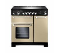 Rangemaster Kitchener KCH90ECCR/C 90cm Electric Range Cooker with Ceramic Hob - Cream/Chrome. Plenty Of Cooking Space and Easy To Clean
