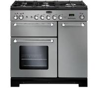 RANGEMASTER Kitchener 90 Dual Fuel Range Cooker - Stainless Steel & Chrome, Stainless Steel