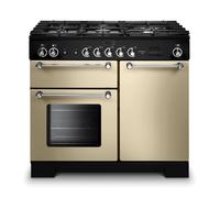 Rangemaster Kitchener KCH100DFFCR 100cm Wide Cream Dual Fuel Freestanding Range Cooker - Chrome Trim