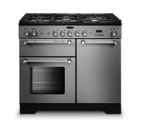 Rangemaster Kitchener KCH100DFFSS 100cm Wide Stainless Steel Dual Fuel Freestanding Range Cooker - Chrome Trim