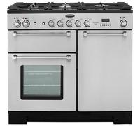 Rangemaster Kitchener KCH100DFFSS/C 100cm Dual Fuel Range Cooker - Stainless Steel / Chrome