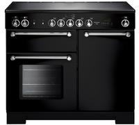 Rangemaster Kitchener KCH100ECBL/C Black / Chrome 100cm Ceramic Range Cooker A