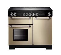 Rangemaster Kitchener KCH100ECCR 100cm Wide Cream Ceramic Freestanding Range Cooker - Chrome Trim