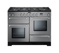 Rangemaster Kitchener KCH110DFFSS 110cm Wide Stainless Steel Dual Fuel Freestanding Range Cooker - Chrome Trim