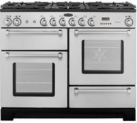 Rangemaster Kitchener KCH110DFFSS/C 110cm Dual Fuel Range Cooker with Gas Hob - Stainless Steel / Chrome - A/A Rated, Stainless Steel