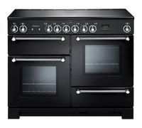 Rangemaster Kitchener KCH110ECBL/C 110cm Electric Range Cooker with Ceramic Hob - Black / Chrome