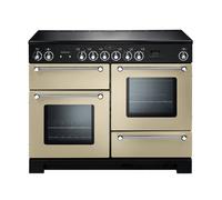 Rangemaster Kitchener KCH110ECCR 110cm Wide Cream Ceramic Freestanding Range Cooker - Chrome Trim