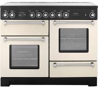 Rangemaster Kitchener KCH110ECCR/C 110cm Electric Range Cooker with Ceramic Hob - Cream / Chrome - A/A Rated, Cream