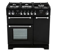 Rangemaster Kitchener KCH90DFFBL/C - Black Dual Fuel Range Cooker - 90cm