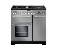 Rangemaster Kitchener KCH90DFFSS/C 90cm Wide Stainless Stee Dual Fuel Freestanding Range Cooker - Chrome Trim