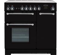 Rangemaster KCH90ECBL/C Kitchener 90 Electric Ceramic Range Cooker - Black & Chrome