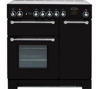 Rangemaster KCH90ECBL/C Kitchener 90 Electric Ceramic Range Cooker - Black & Chrome